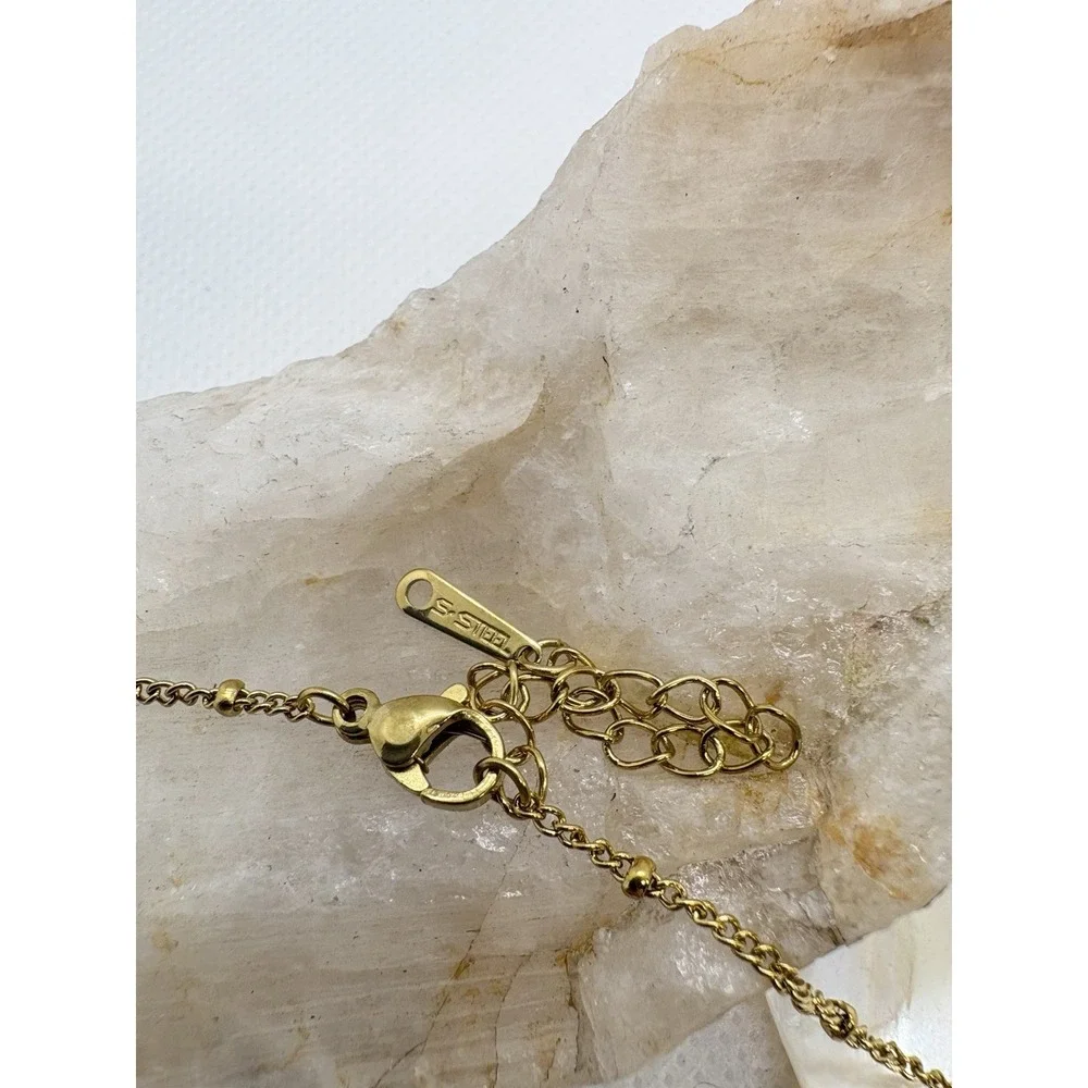 Stainless Steel Starfish Shell Necklace‎ Gold Tone 16–17.5